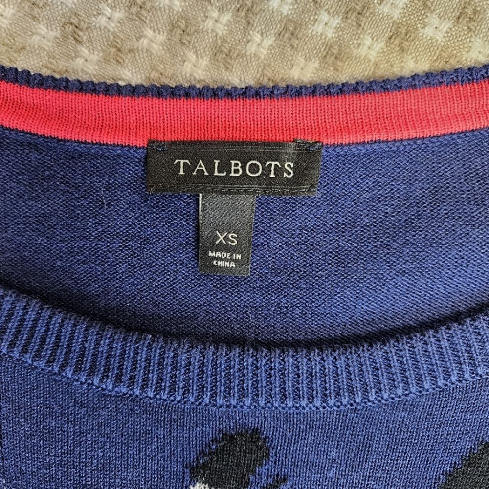 Talbots Iconic Palace Guards British Phone Booth Whimsical Long Sleeve Sweater - Picture 5 of 11
